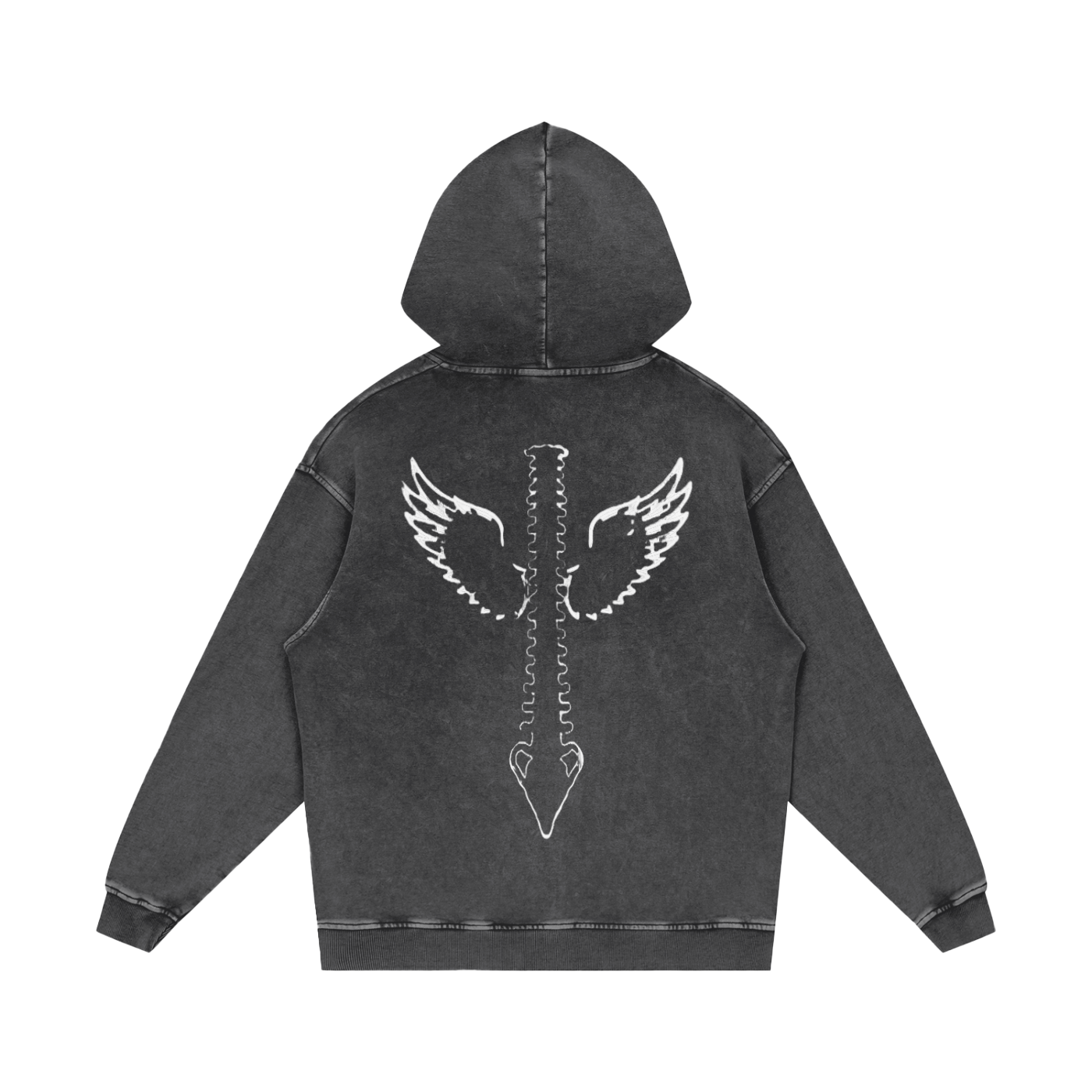 Snow Wash Seraph Spine Hoodie