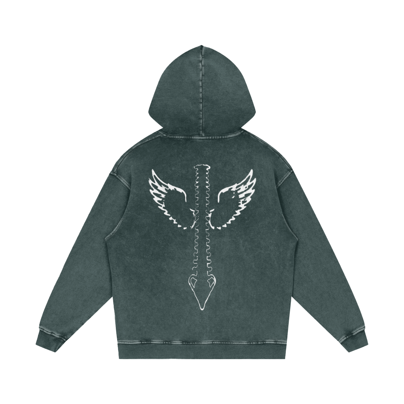 Snow Wash Seraph Spine Hoodie