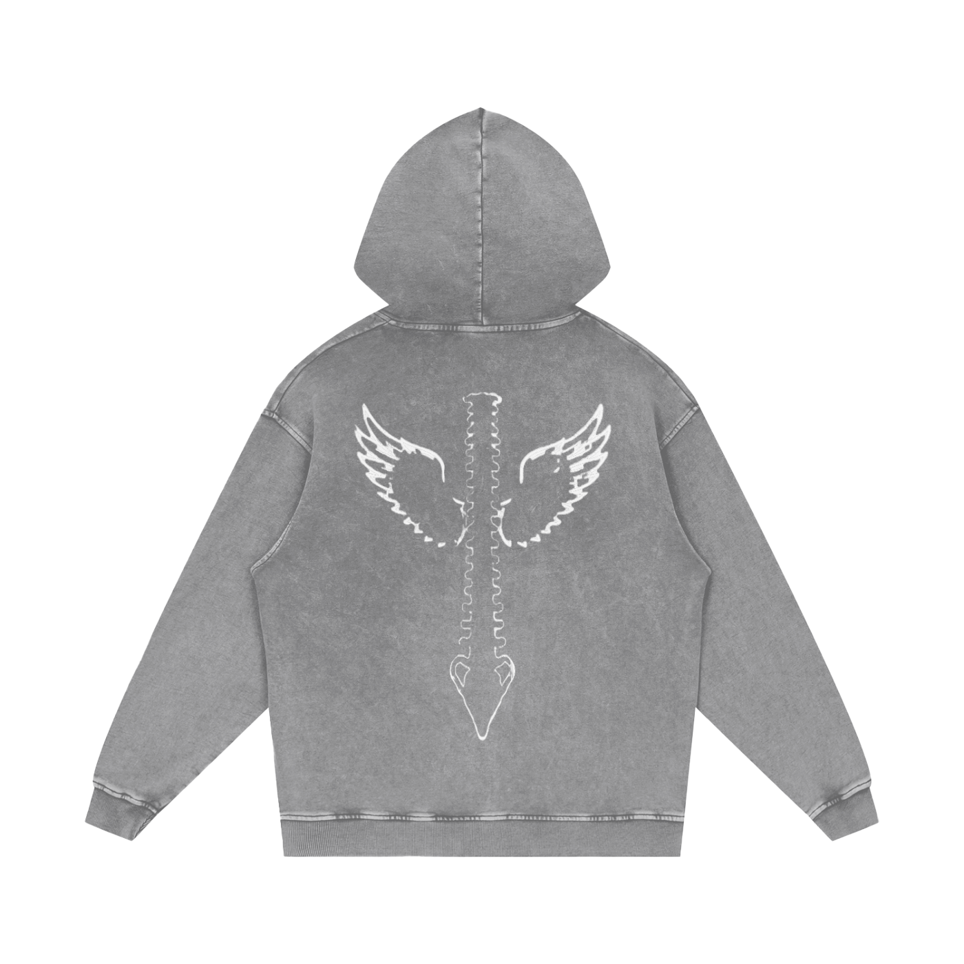 Snow Wash Seraph Spine Hoodie